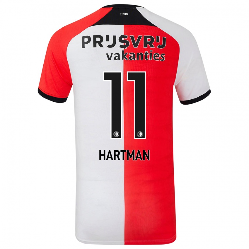 Gyermek Quilindschy Hartman #11 Piros Fehér Hazai Jersey 2024/25 Mez Póló Ing