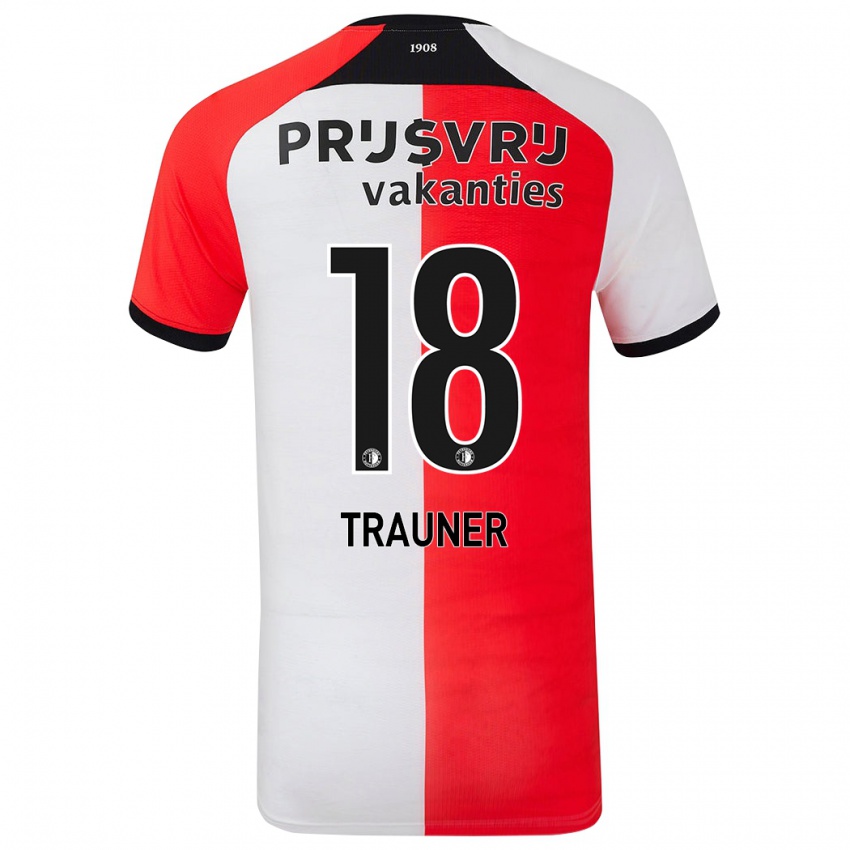 Gyermek Gernot Trauner #18 Piros Fehér Hazai Jersey 2024/25 Mez Póló Ing