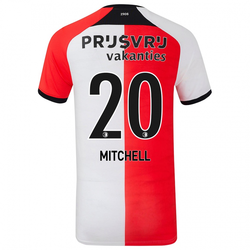 Gyermek Jeyland Mitchell #20 Piros Fehér Hazai Jersey 2024/25 Mez Póló Ing