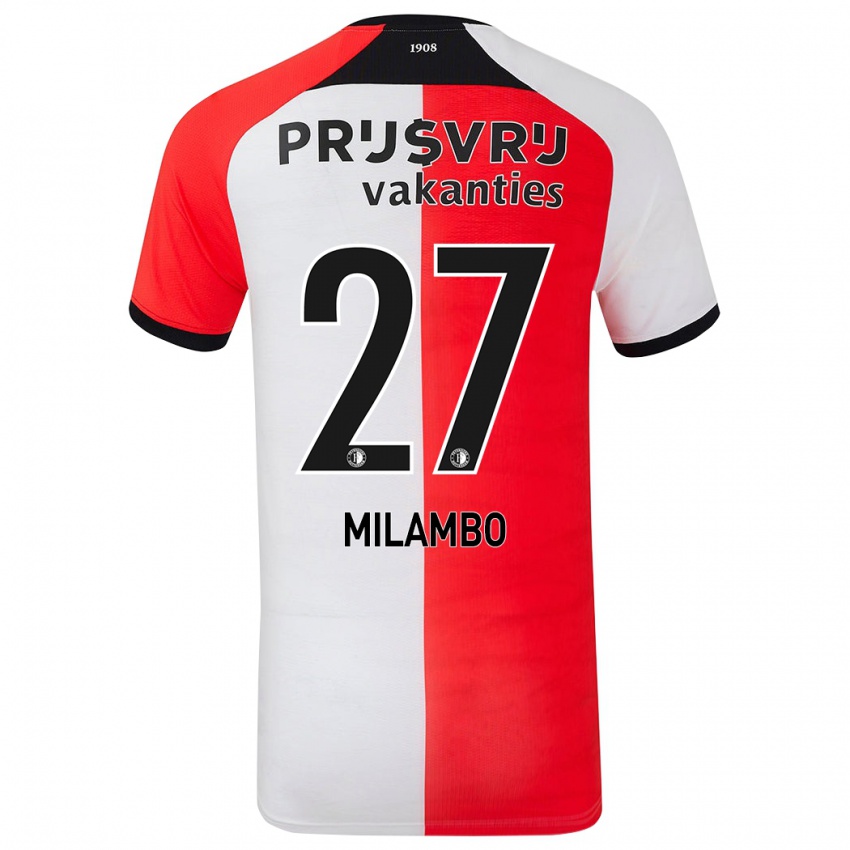 Gyermek Antoni Milambo #27 Piros Fehér Hazai Jersey 2024/25 Mez Póló Ing