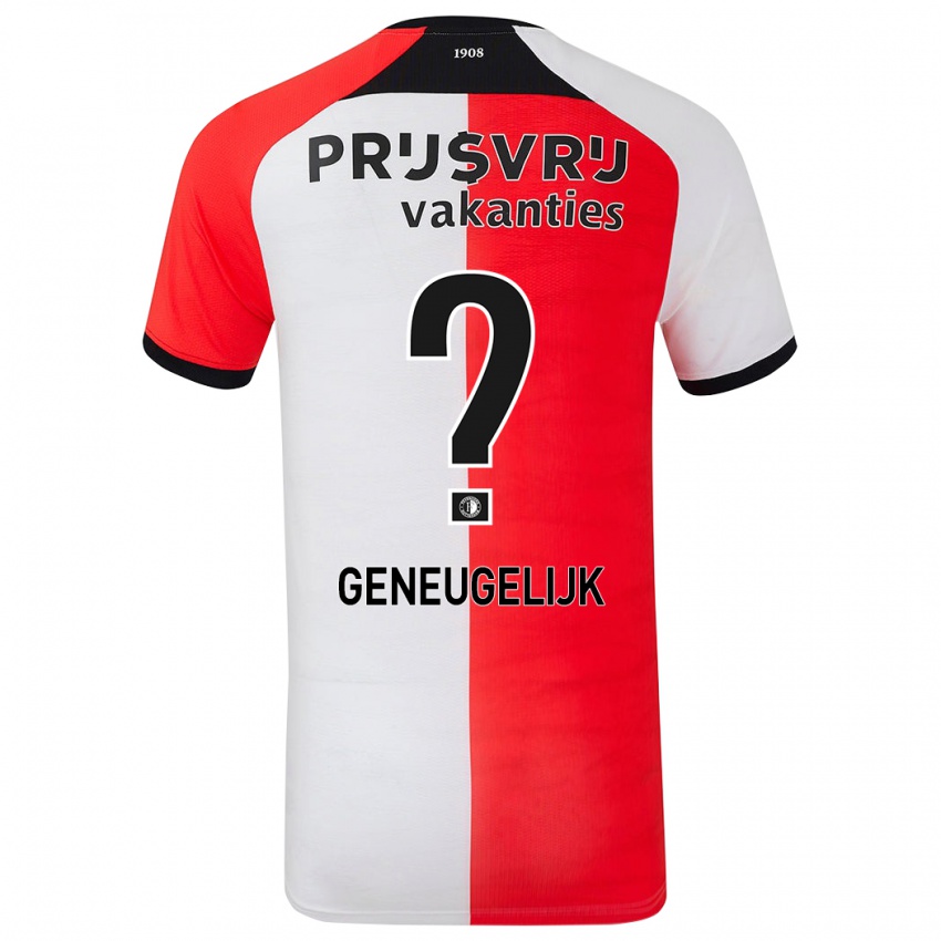 Gyermek Ivar Geneugelijk #0 Piros Fehér Hazai Jersey 2024/25 Mez Póló Ing