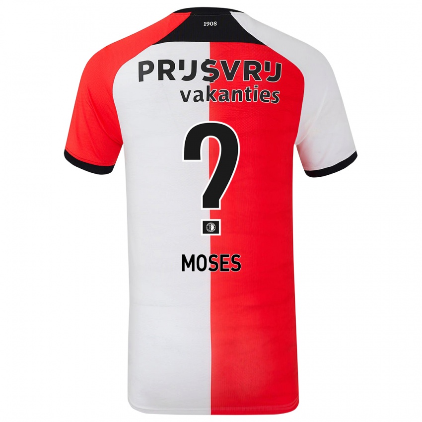 Gyermek Troy Moses #0 Piros Fehér Hazai Jersey 2024/25 Mez Póló Ing