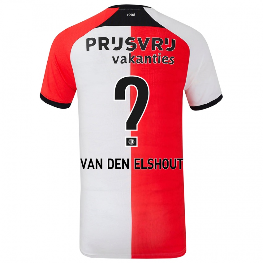 Gyermek Tobias Van Den Elshout #0 Piros Fehér Hazai Jersey 2024/25 Mez Póló Ing