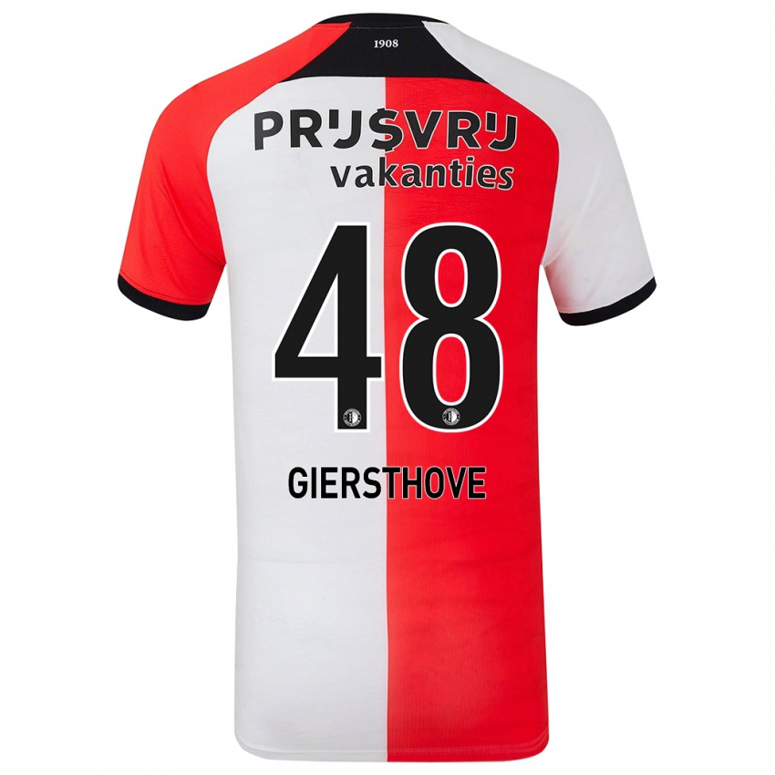 Gyermek Djomar Giersthove #48 Piros Fehér Hazai Jersey 2024/25 Mez Póló Ing