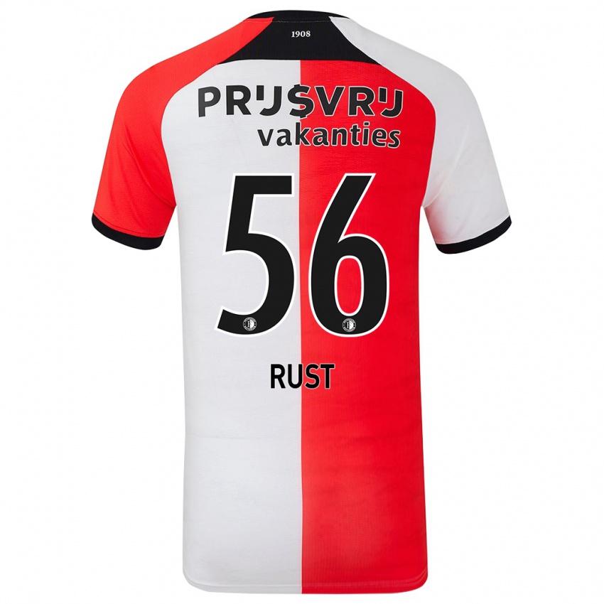 Gyermek Fabiano Rust #56 Piros Fehér Hazai Jersey 2024/25 Mez Póló Ing