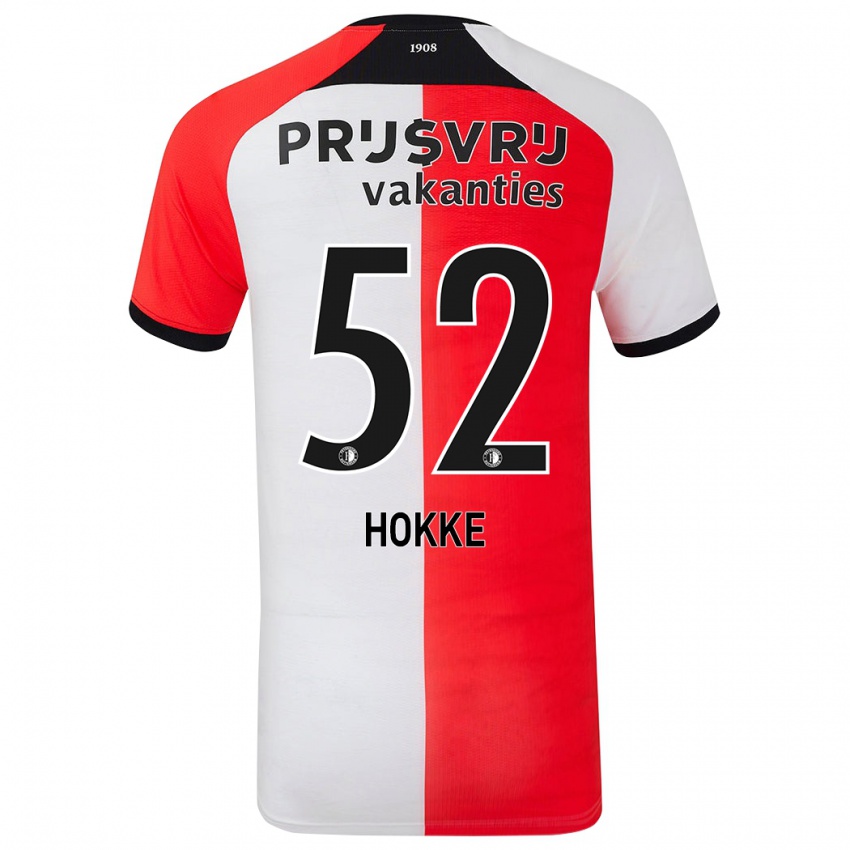 Gyermek Milan Hokke #52 Piros Fehér Hazai Jersey 2024/25 Mez Póló Ing