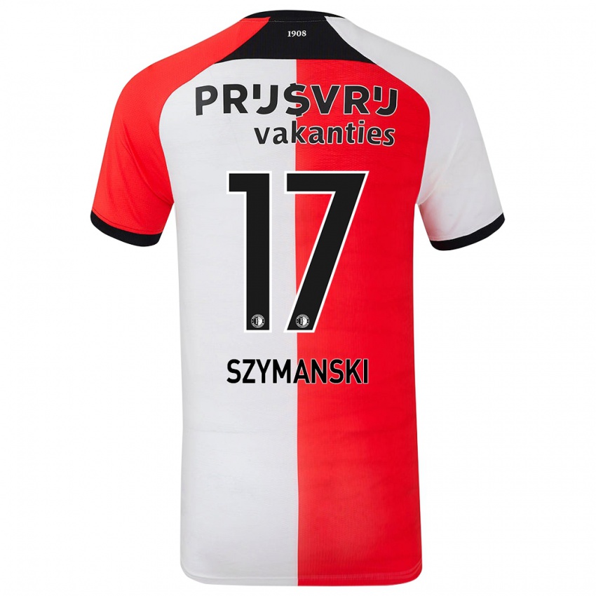 Gyermek Sebastian Szymanski #17 Piros Fehér Hazai Jersey 2024/25 Mez Póló Ing