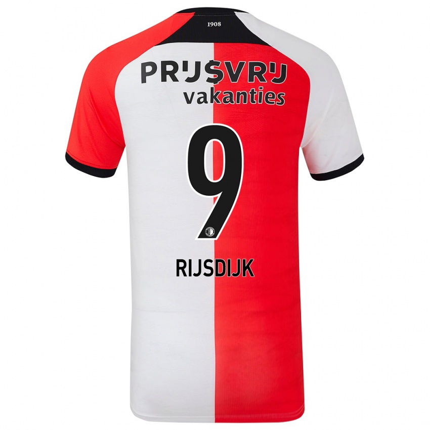 Gyermek Pia Rijsdijk #9 Piros Fehér Hazai Jersey 2024/25 Mez Póló Ing