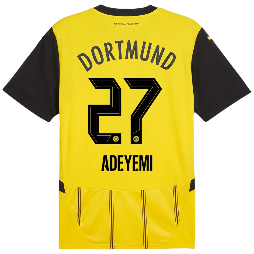 Gyermek Karim Adeyemi #27 Sárga Fekete Hazai Jersey 2024/25 Mez Póló Ing