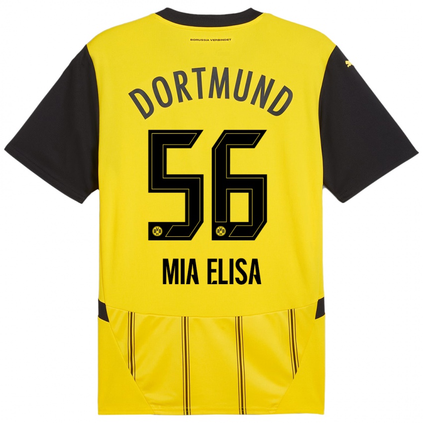 Gyermek Bomnuter Mia Elisa #56 Sárga Fekete Hazai Jersey 2024/25 Mez Póló Ing