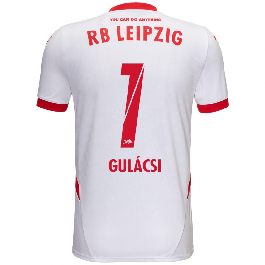 Gyermek Peter Gulacsi #1 Fehér Piros Hazai Jersey 2024/25 Mez Póló Ing