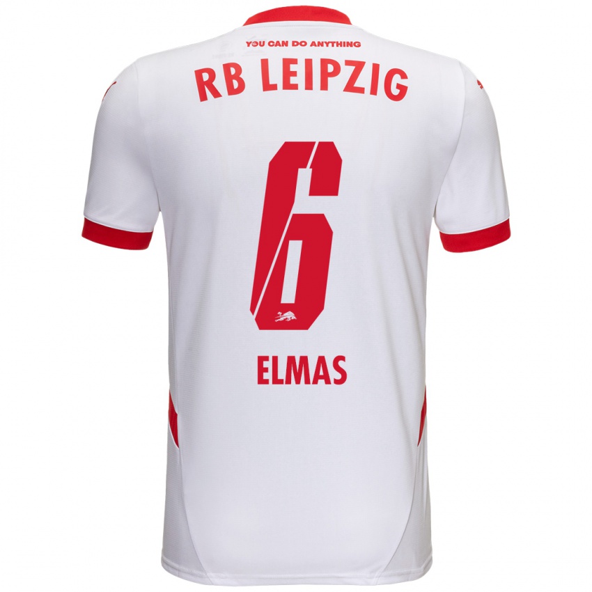 Gyermek Eljif Elmas #6 Fehér Piros Hazai Jersey 2024/25 Mez Póló Ing