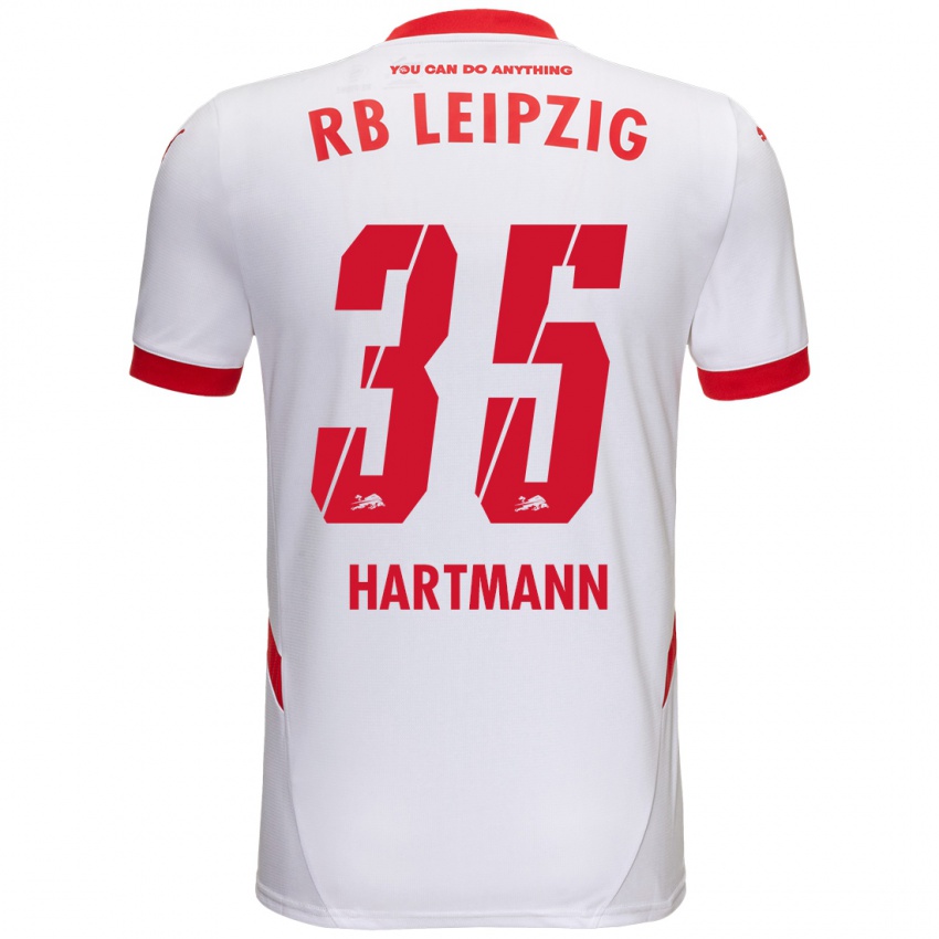 Gyermek Fabrice Hartmann #35 Fehér Piros Hazai Jersey 2024/25 Mez Póló Ing