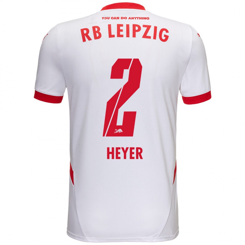 Gyermek Friedrich Heyer #2 Fehér Piros Hazai Jersey 2024/25 Mez Póló Ing