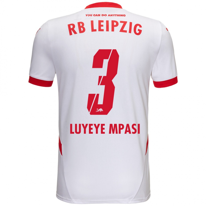 Gyermek Seal Luyeye Mpasi #3 Fehér Piros Hazai Jersey 2024/25 Mez Póló Ing