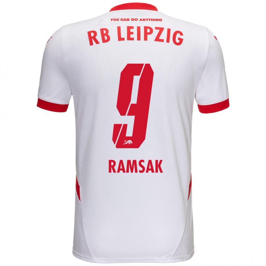 Gyermek Robert Ramsak #9 Fehér Piros Hazai Jersey 2024/25 Mez Póló Ing