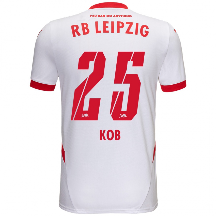 Gyermek Leon Koß #25 Fehér Piros Hazai Jersey 2024/25 Mez Póló Ing