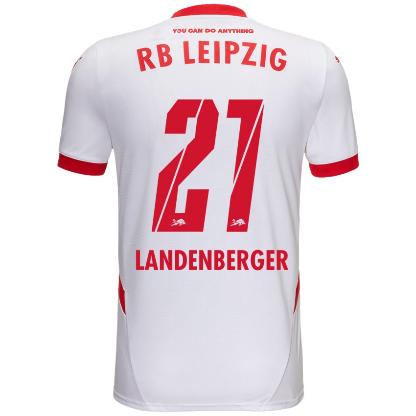 Gyermek Julia Landenberger #21 Fehér Piros Hazai Jersey 2024/25 Mez Póló Ing