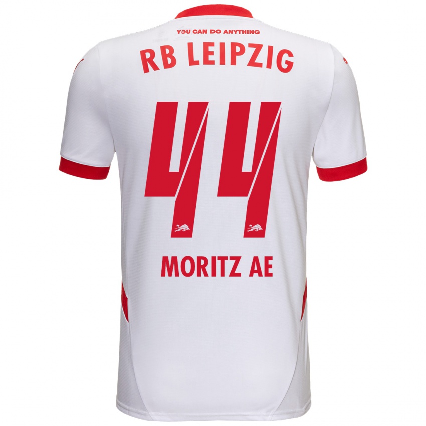 Gyermek Moritz Aé #44 Fehér Piros Hazai Jersey 2024/25 Mez Póló Ing