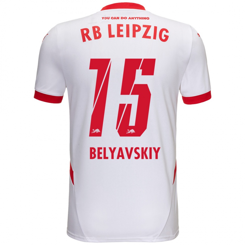 Gyermek David Belyavskiy #15 Fehér Piros Hazai Jersey 2024/25 Mez Póló Ing