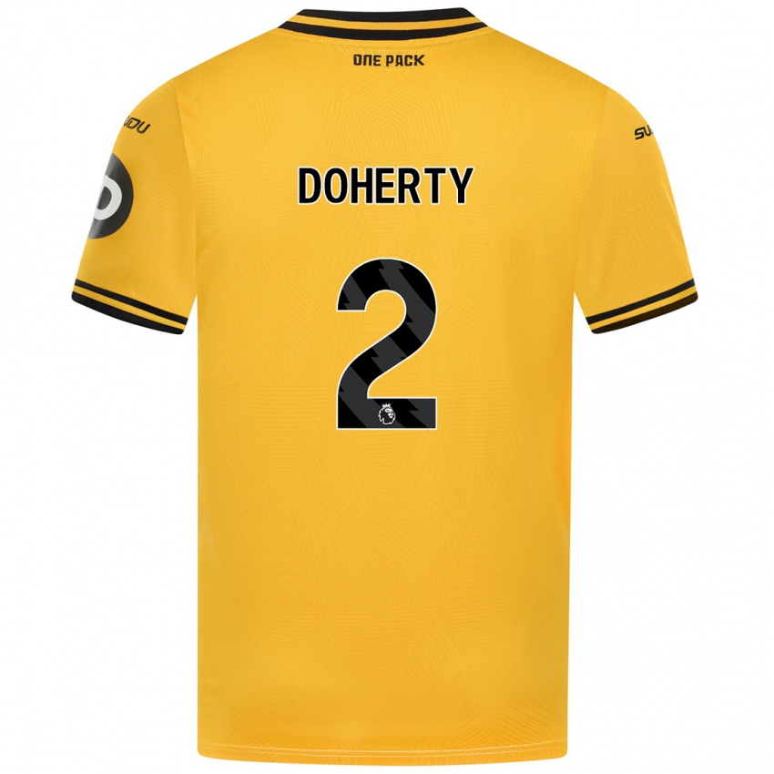 Gyermek Matt Doherty #2 Sárga Hazai Jersey 2024/25 Mez Póló Ing