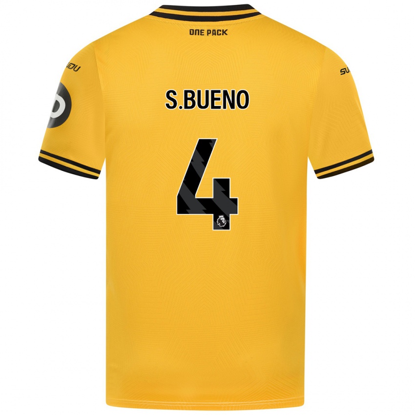 Gyermek Santiago Bueno #4 Sárga Hazai Jersey 2024/25 Mez Póló Ing