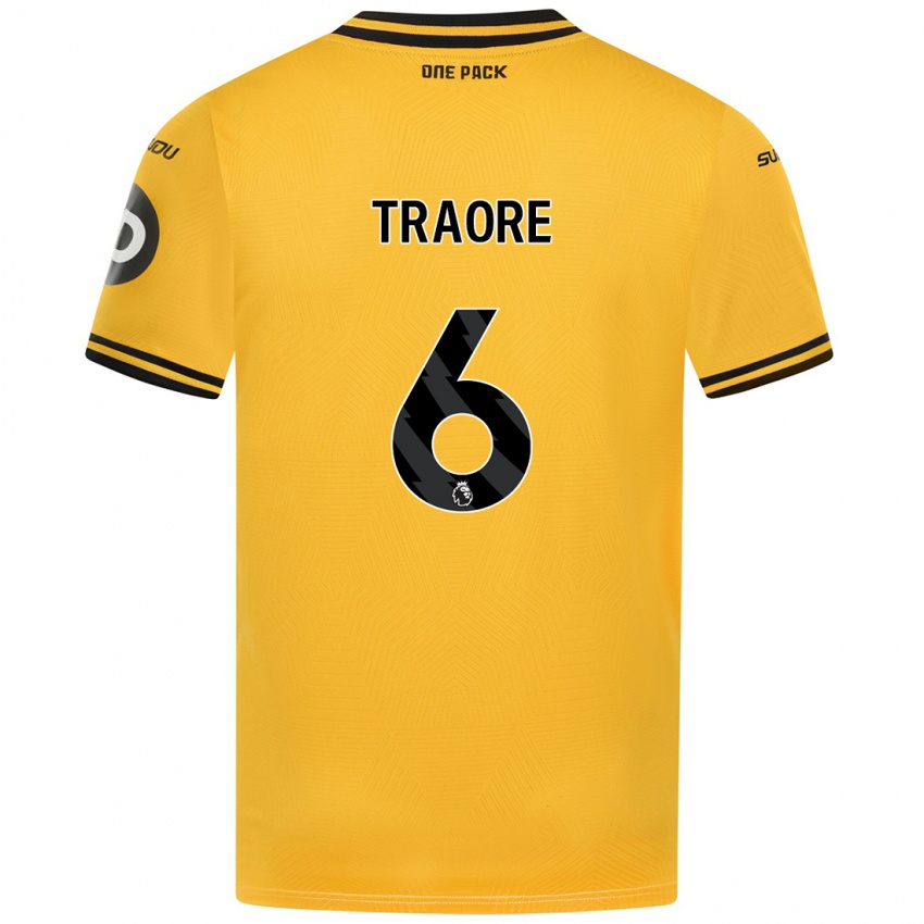 Gyermek Boubacar Traoré #6 Sárga Hazai Jersey 2024/25 Mez Póló Ing