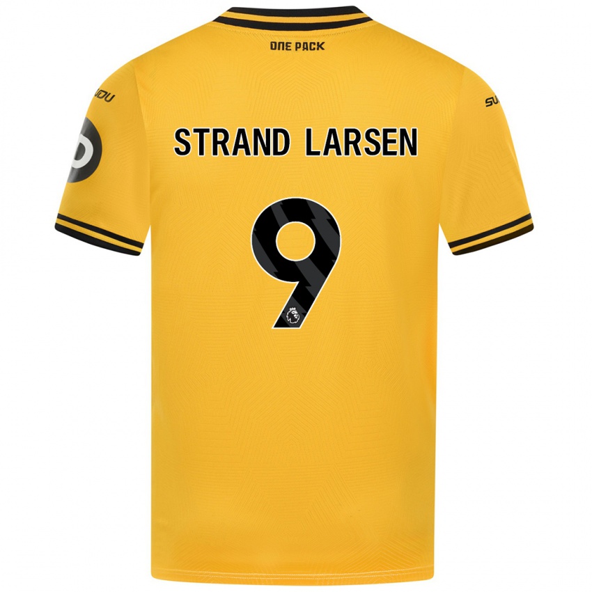 Gyermek Jørgen Strand Larsen #9 Sárga Hazai Jersey 2024/25 Mez Póló Ing