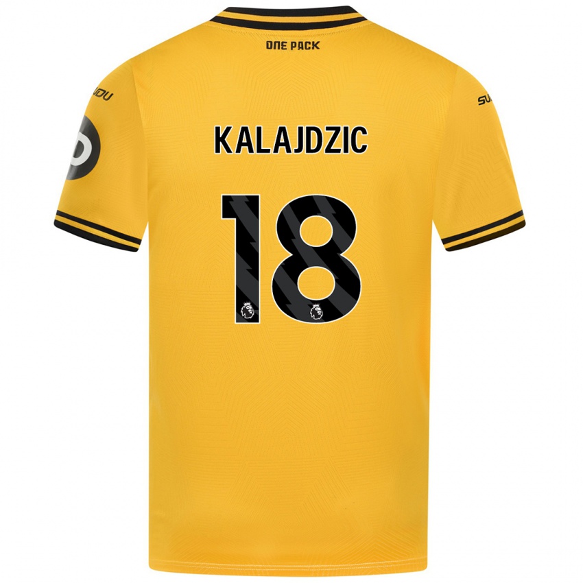 Gyermek Sasa Kalajdzic #18 Sárga Hazai Jersey 2024/25 Mez Póló Ing