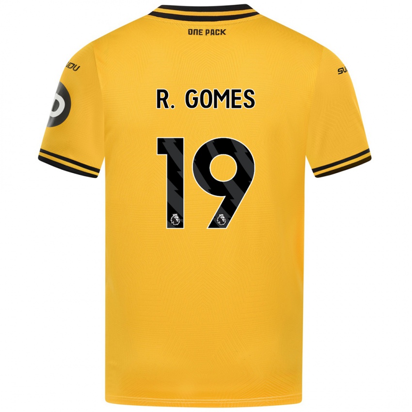 Gyermek Rodrigo Gomes #19 Sárga Hazai Jersey 2024/25 Mez Póló Ing