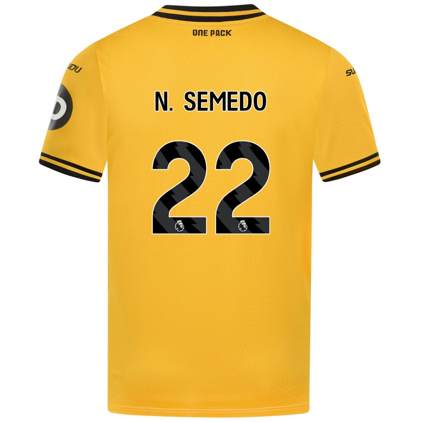 Gyermek Nelson Semedo #22 Sárga Hazai Jersey 2024/25 Mez Póló Ing