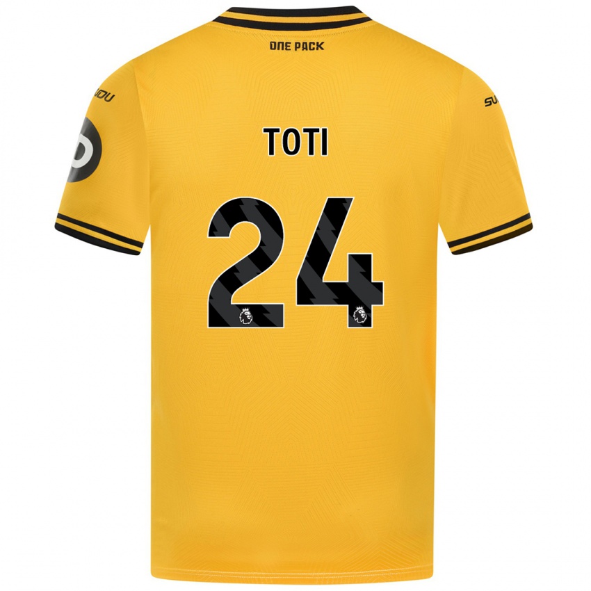 Gyermek Toti #24 Sárga Hazai Jersey 2024/25 Mez Póló Ing