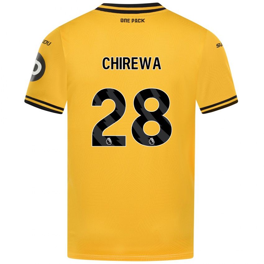 Gyermek Tawanda Chirewa #28 Sárga Hazai Jersey 2024/25 Mez Póló Ing