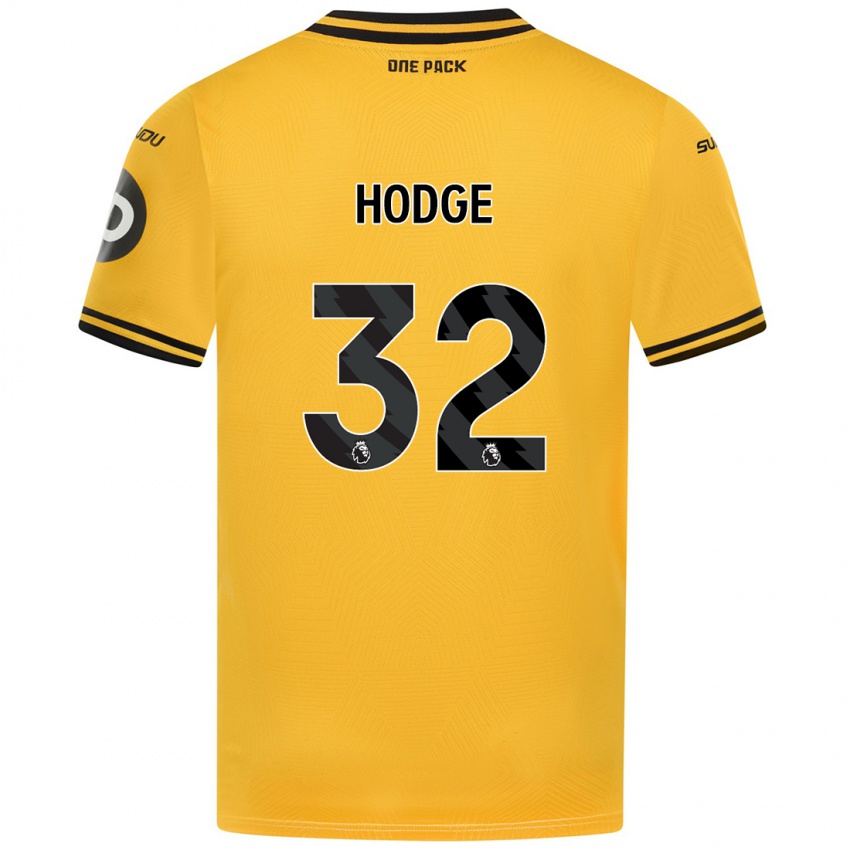 Gyermek Joe Hodge #32 Sárga Hazai Jersey 2024/25 Mez Póló Ing