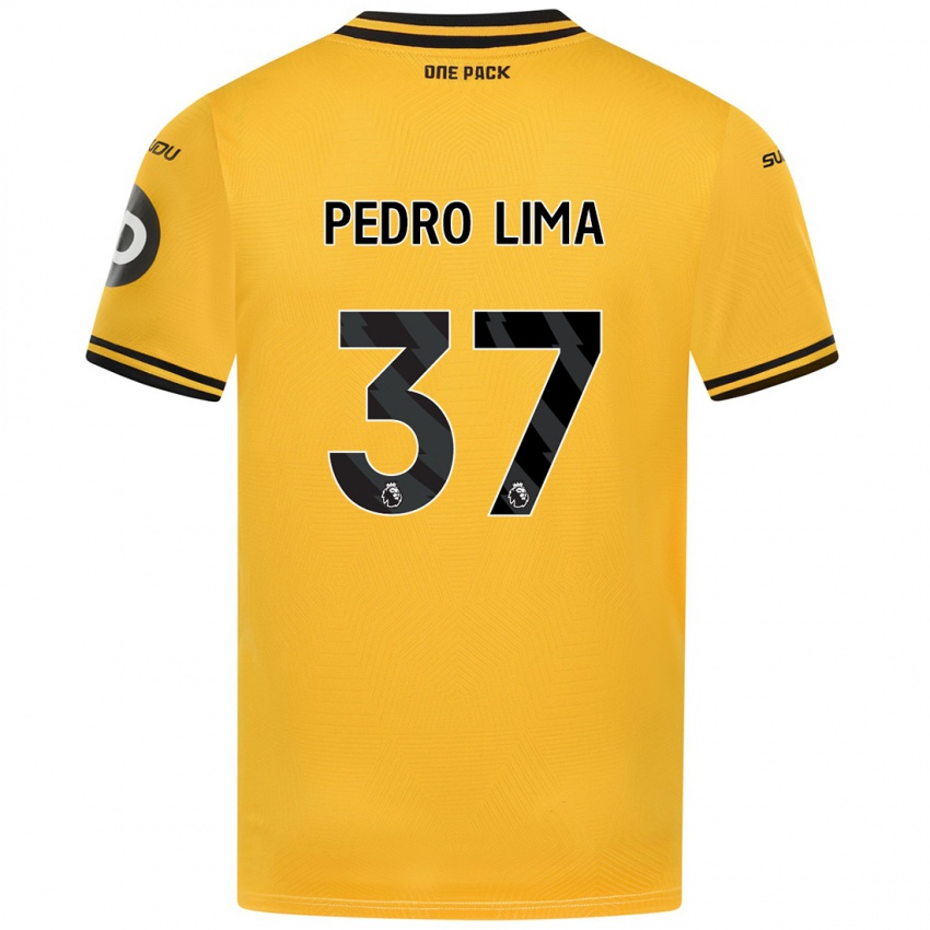 Gyermek Pedro Lima #37 Sárga Hazai Jersey 2024/25 Mez Póló Ing