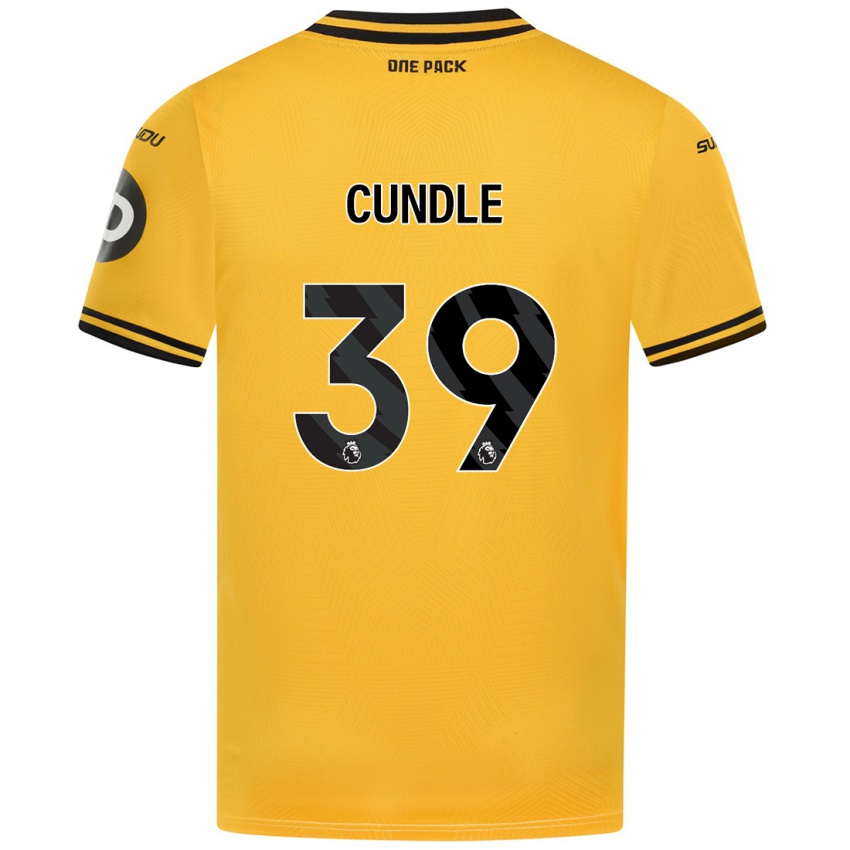 Gyermek Luke Cundle #39 Sárga Hazai Jersey 2024/25 Mez Póló Ing