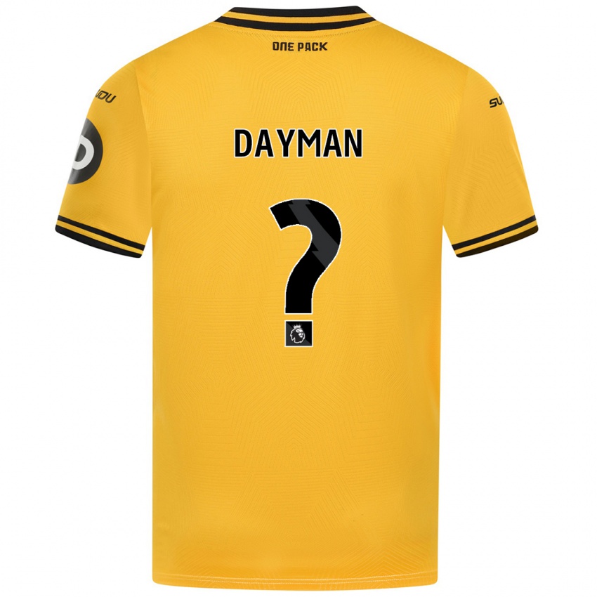 Gyermek Myles Dayman #0 Sárga Hazai Jersey 2024/25 Mez Póló Ing