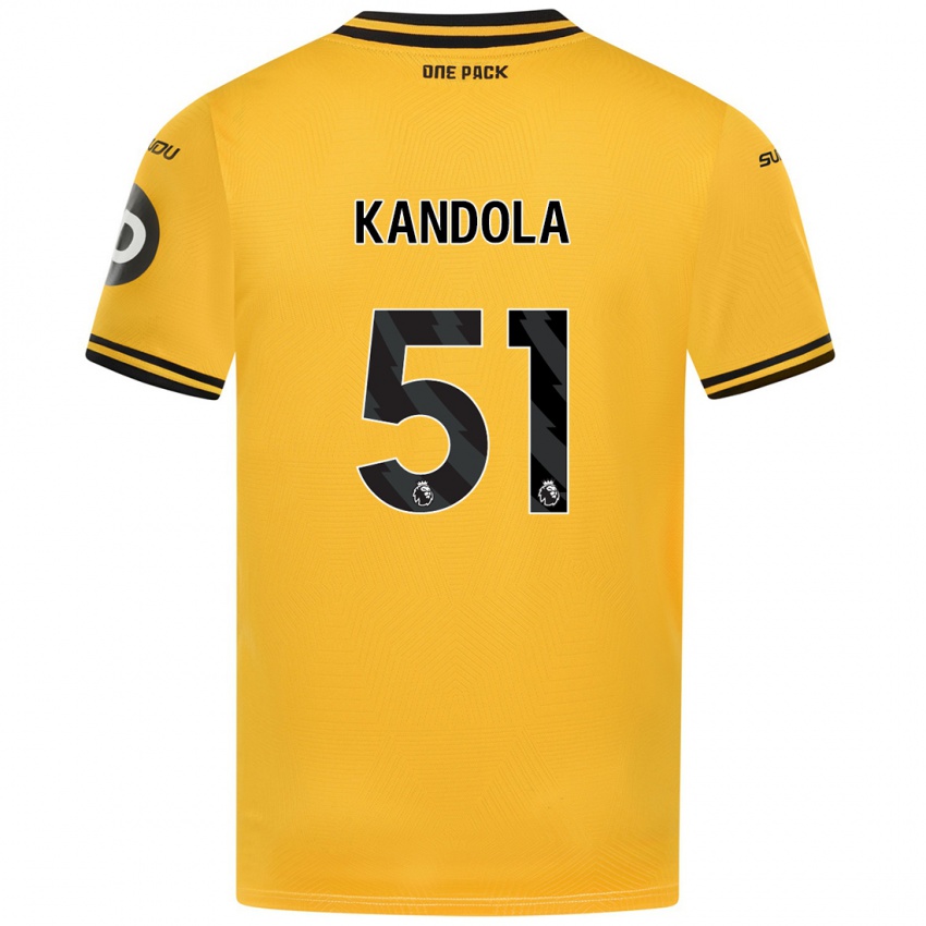 Gyermek Kam Kandola #51 Sárga Hazai Jersey 2024/25 Mez Póló Ing