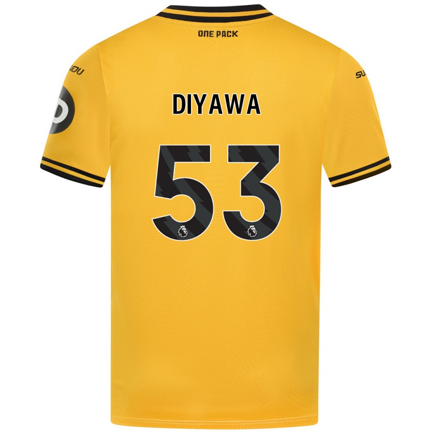 Gyermek Aaron Keto-Diyawa #53 Sárga Hazai Jersey 2024/25 Mez Póló Ing