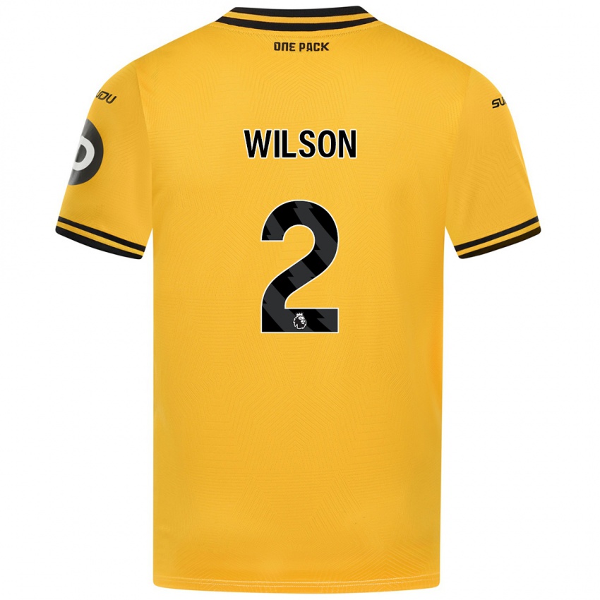 Gyermek Ellie Wilson #2 Sárga Hazai Jersey 2024/25 Mez Póló Ing