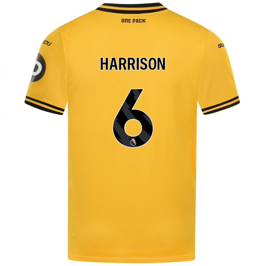 Gyermek Lexie Harrison #6 Sárga Hazai Jersey 2024/25 Mez Póló Ing