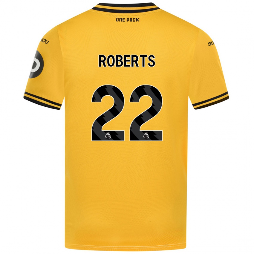 Gyermek Beth Roberts #22 Sárga Hazai Jersey 2024/25 Mez Póló Ing