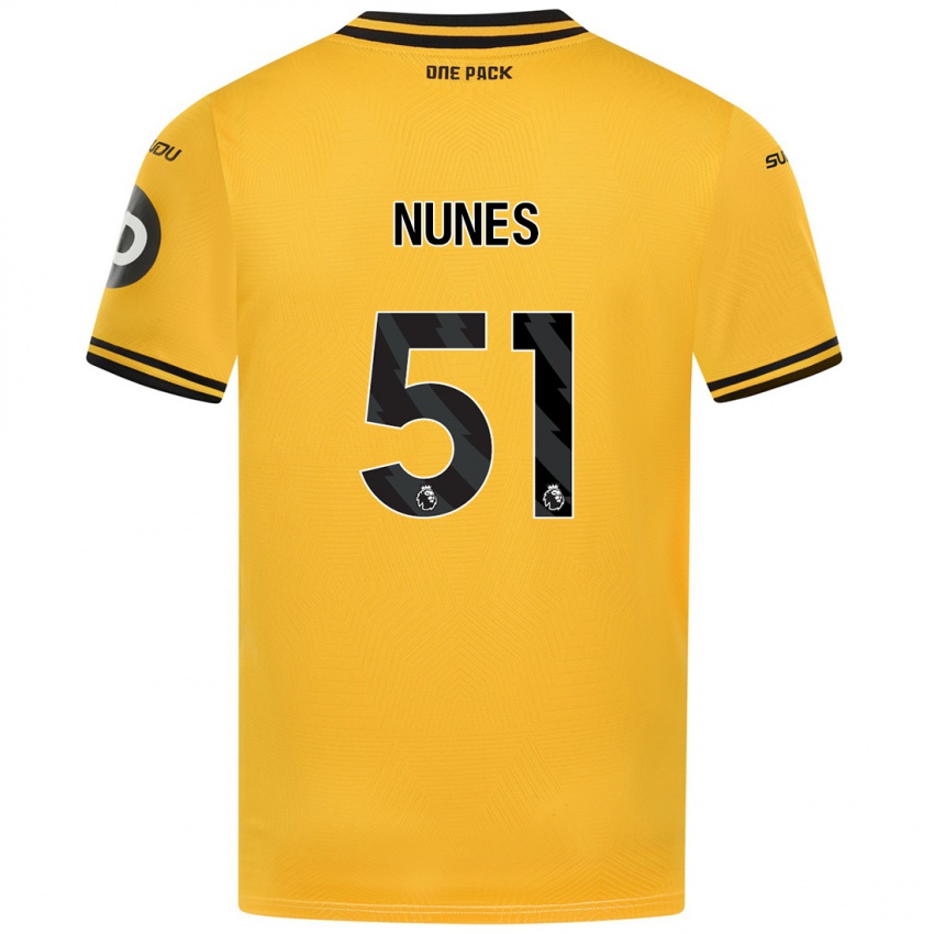 Gyermek Grazi Nunes #51 Sárga Hazai Jersey 2024/25 Mez Póló Ing