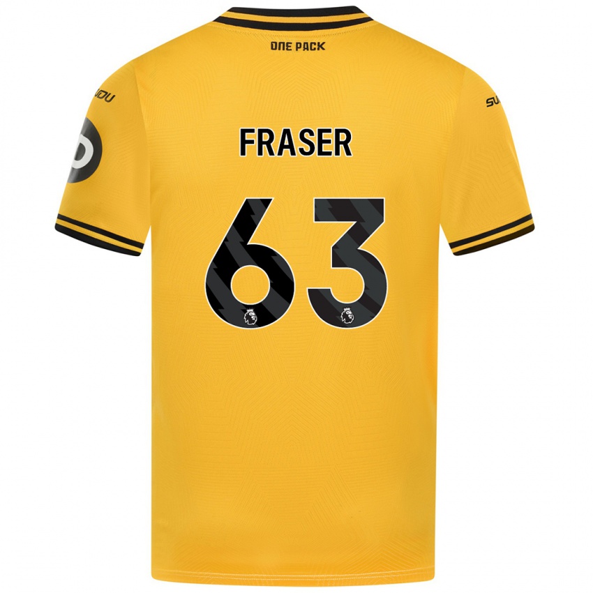 Gyermek Nathan Fraser #63 Sárga Hazai Jersey 2024/25 Mez Póló Ing