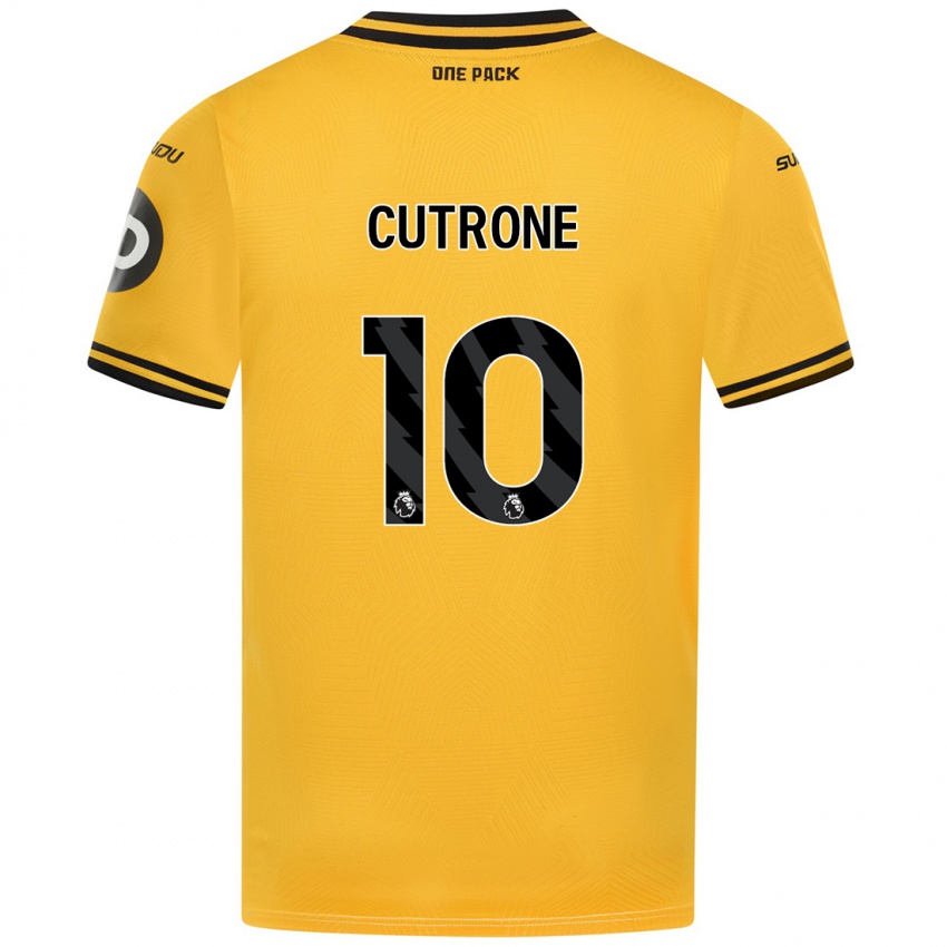 Gyermek Patrick Cutrone #10 Sárga Hazai Jersey 2024/25 Mez Póló Ing