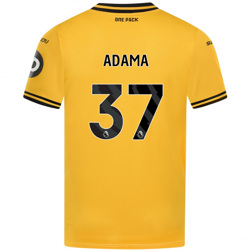 Gyermek Adama Traore #37 Sárga Hazai Jersey 2024/25 Mez Póló Ing