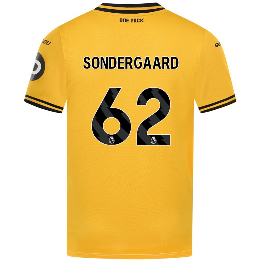 Gyermek Andreas Sondergaard #62 Sárga Hazai Jersey 2024/25 Mez Póló Ing