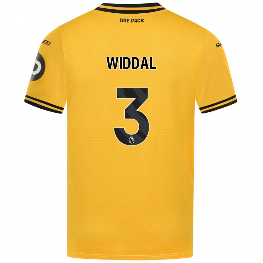 Gyermek Natalie Widdal #3 Sárga Hazai Jersey 2024/25 Mez Póló Ing