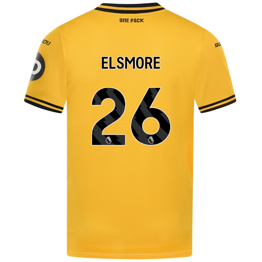 Gyermek Ria Elsmore #26 Sárga Hazai Jersey 2024/25 Mez Póló Ing