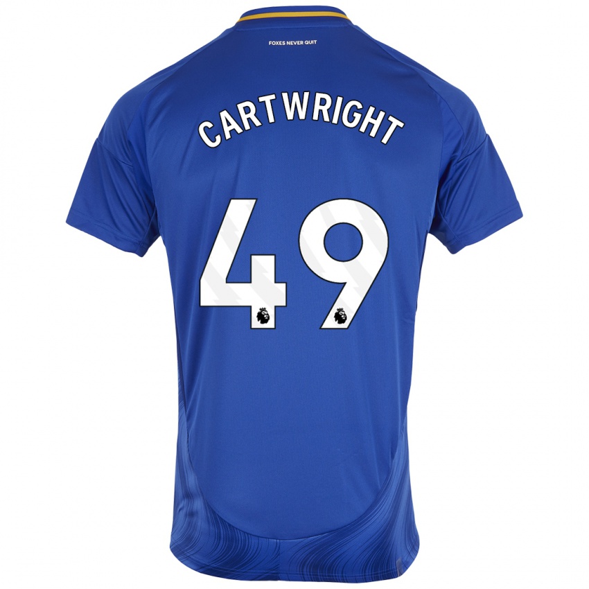 Gyermek Henry Cartwright #49 Kék Fehér Hazai Jersey 2024/25 Mez Póló Ing